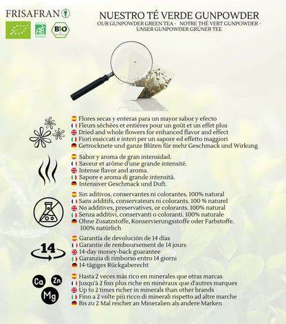 Té Verde Gunpowder Menta Ecológico Pirámides - Calidad Y Sabor | Frisafran