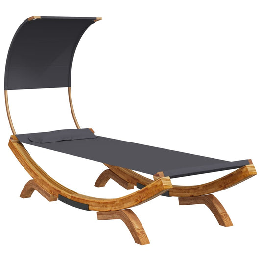 Tumbona Con Dosel Madera Curvada Gris Antracita 100x200x126cm_0