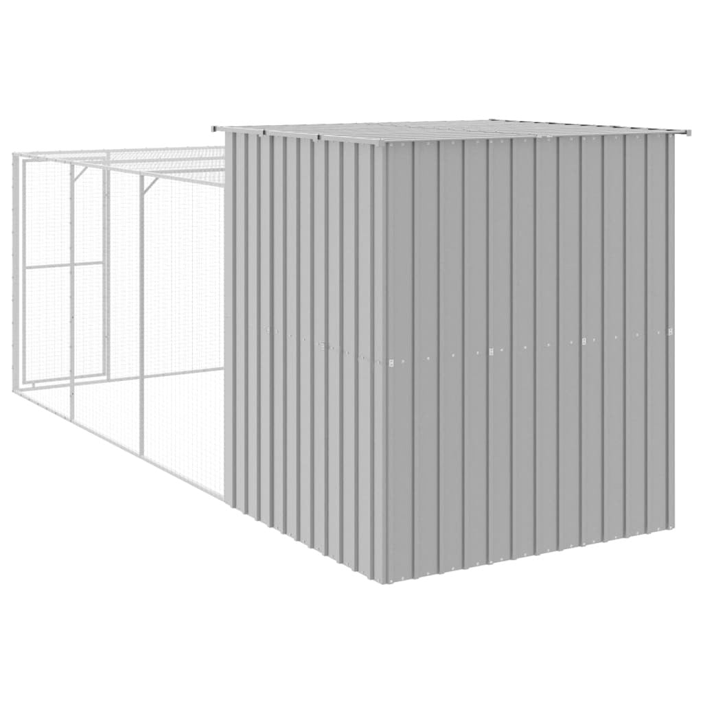 Vidaxl Gallinero Con Corral Acero Galvanizado Gris Claro 165x455x181cm_4