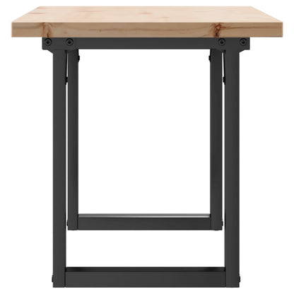 Mesa De Centro Marco O Madera Maciza Pino Y Acero 100x50x45,5cm_3