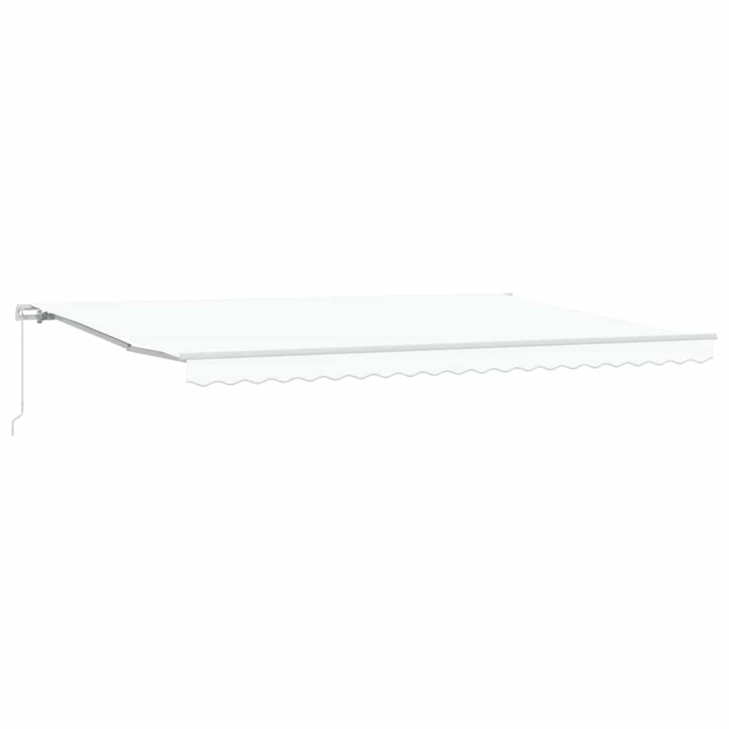 Toldo Retráctil Blanco 500 X 350 Cm Poliéster Y Aluminio_0