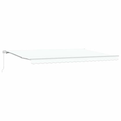 Toldo Retráctil Blanco 500 X 350 Cm Poliéster Y Aluminio_0