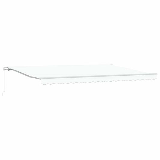 Toldo Retráctil Blanco 500 X 350 Cm Poliéster Y Aluminio_0