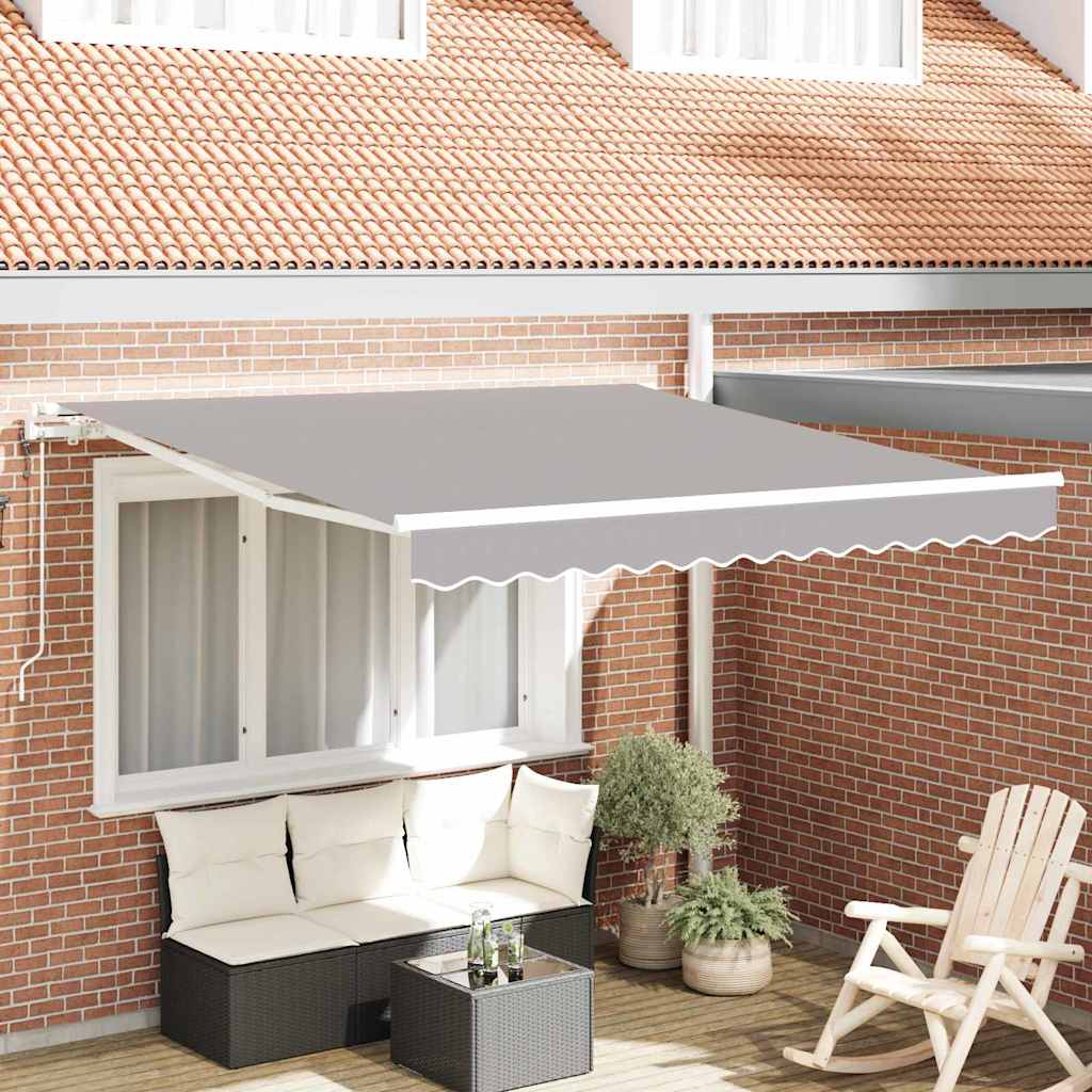 Toldo Retráctil Gris Claro 300 X 250 Cm Tela Y Aluminio_1