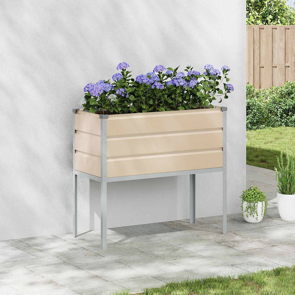 Jardinera Marfil 100 X 45 X 90 Cm Acero Galvanizado_1