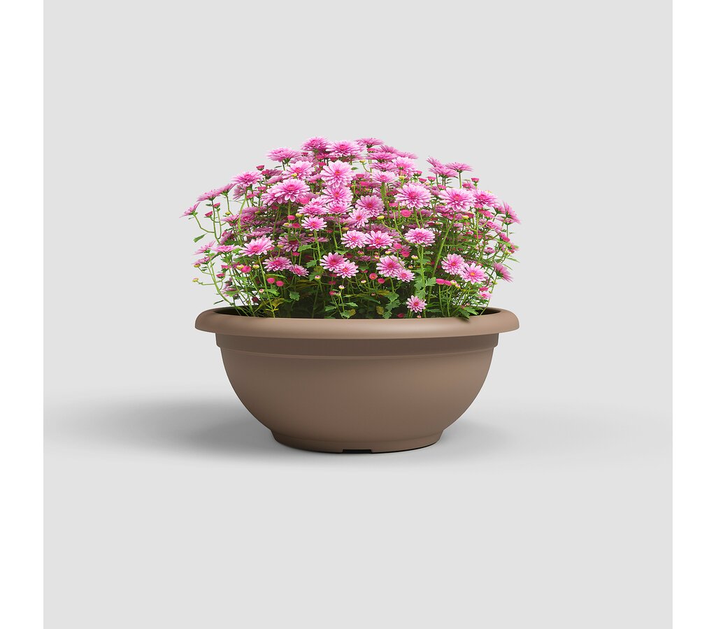 Macetero Taupe Plástico Reciclado Venezia 30 Cm