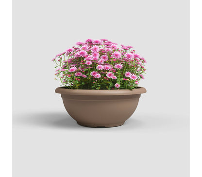 Macetero Taupe Plástico Reciclado Venezia 30 Cm