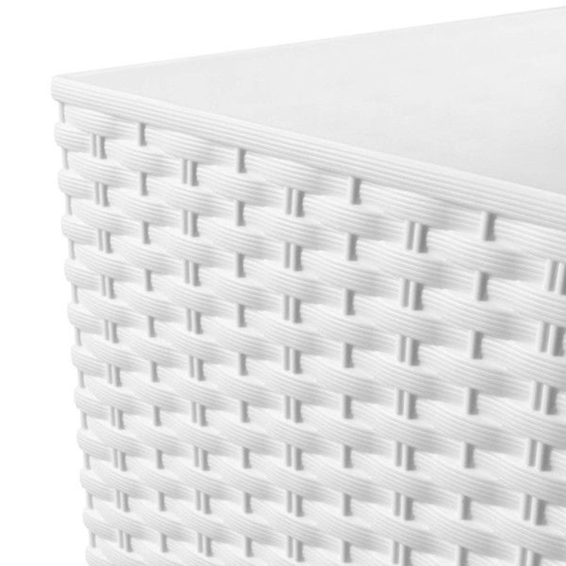 Maceta Alta Cuadrada 19 L Prosperplast Rato Square  De Plástico Con Depósito En Color Blanco, 45 (alto) X 24 (ancho) X 24 (profundo) Cms_3