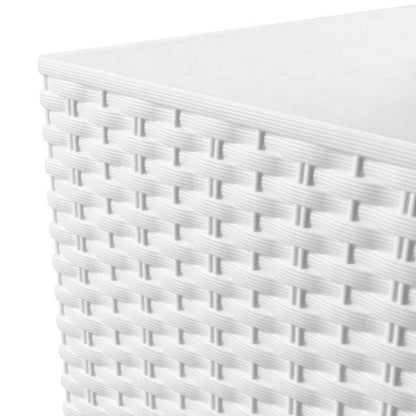 Maceta Alta Cuadrada 19 L Prosperplast Rato Square  De Plástico Con Depósito En Color Blanco, 45 (alto) X 24 (ancho) X 24 (profundo) Cms_3