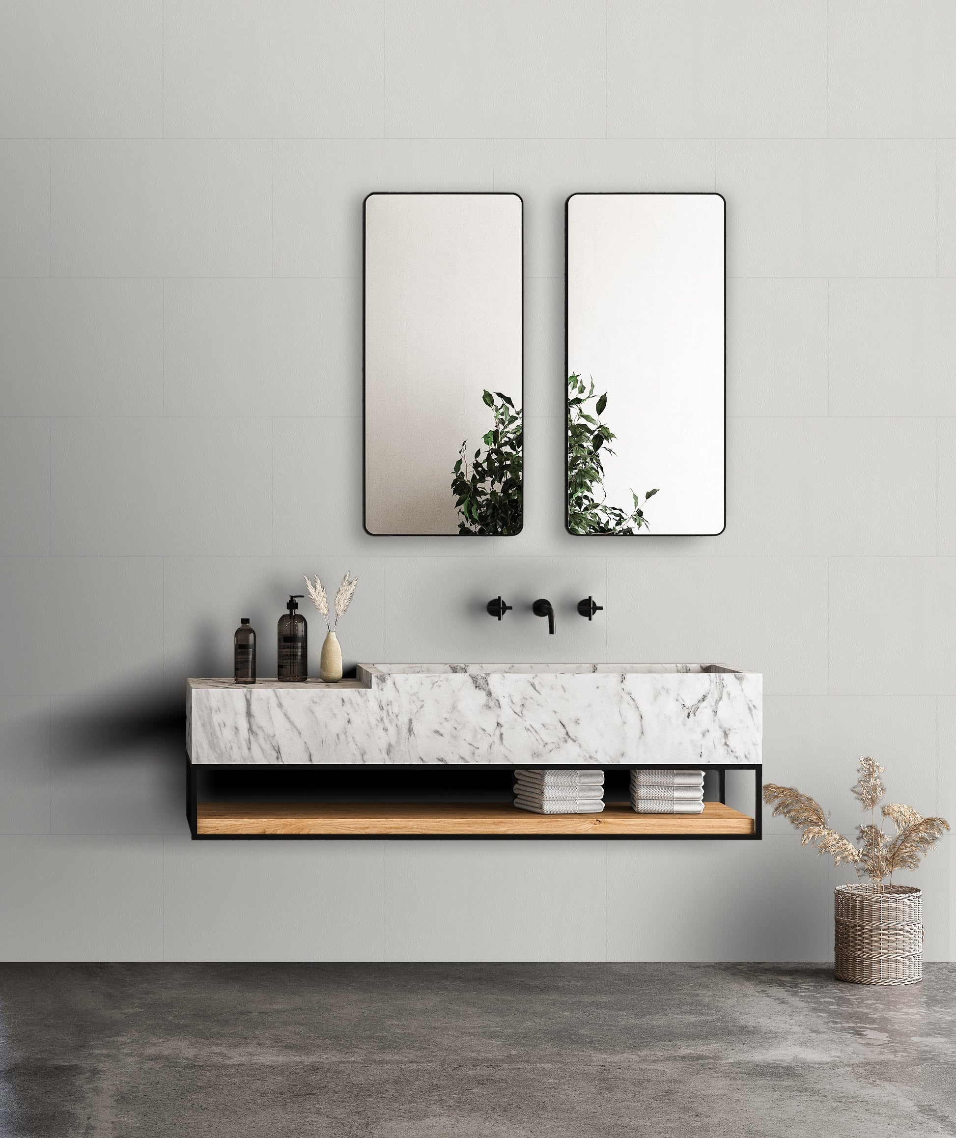 Aqua Click Tiles - Paneles De Pared A Prueba De Agua Y Panel De Sueloe  - Dublin - Blanco - 12 Paneles (2,23m²)