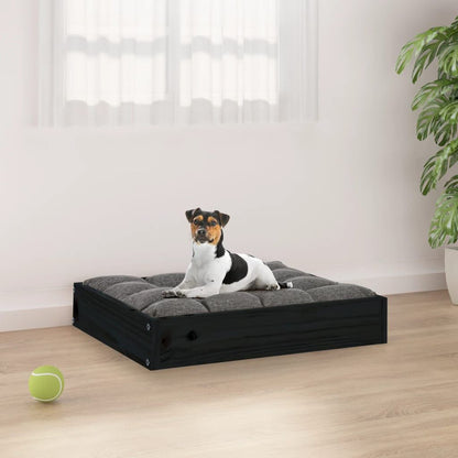 Vidaxl Cama Para Perros Madera Maciza De Pino Negro 51,5x44x9 Cm_1