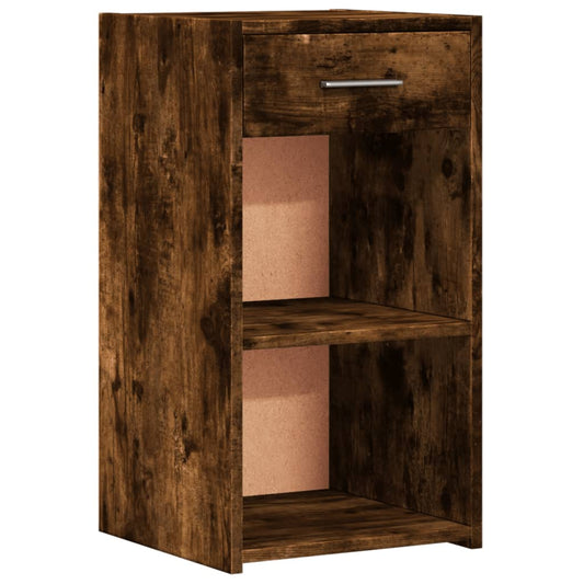 Mesita De Noche Madera De Ingeniería Roble Ahumado 35x34x65 Cm_0