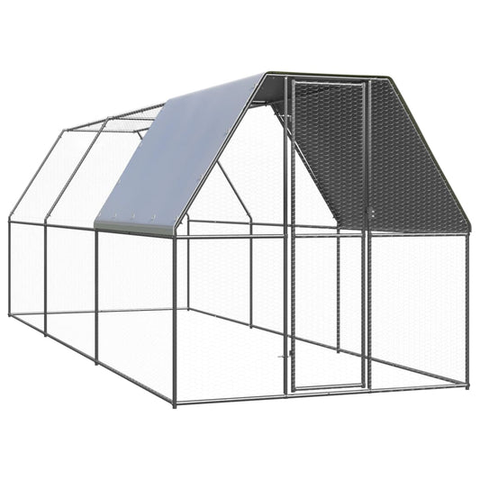 Vidaxl Jaula Gallinero De Exterior De Acero Galvanizado 2x6x2 M_0