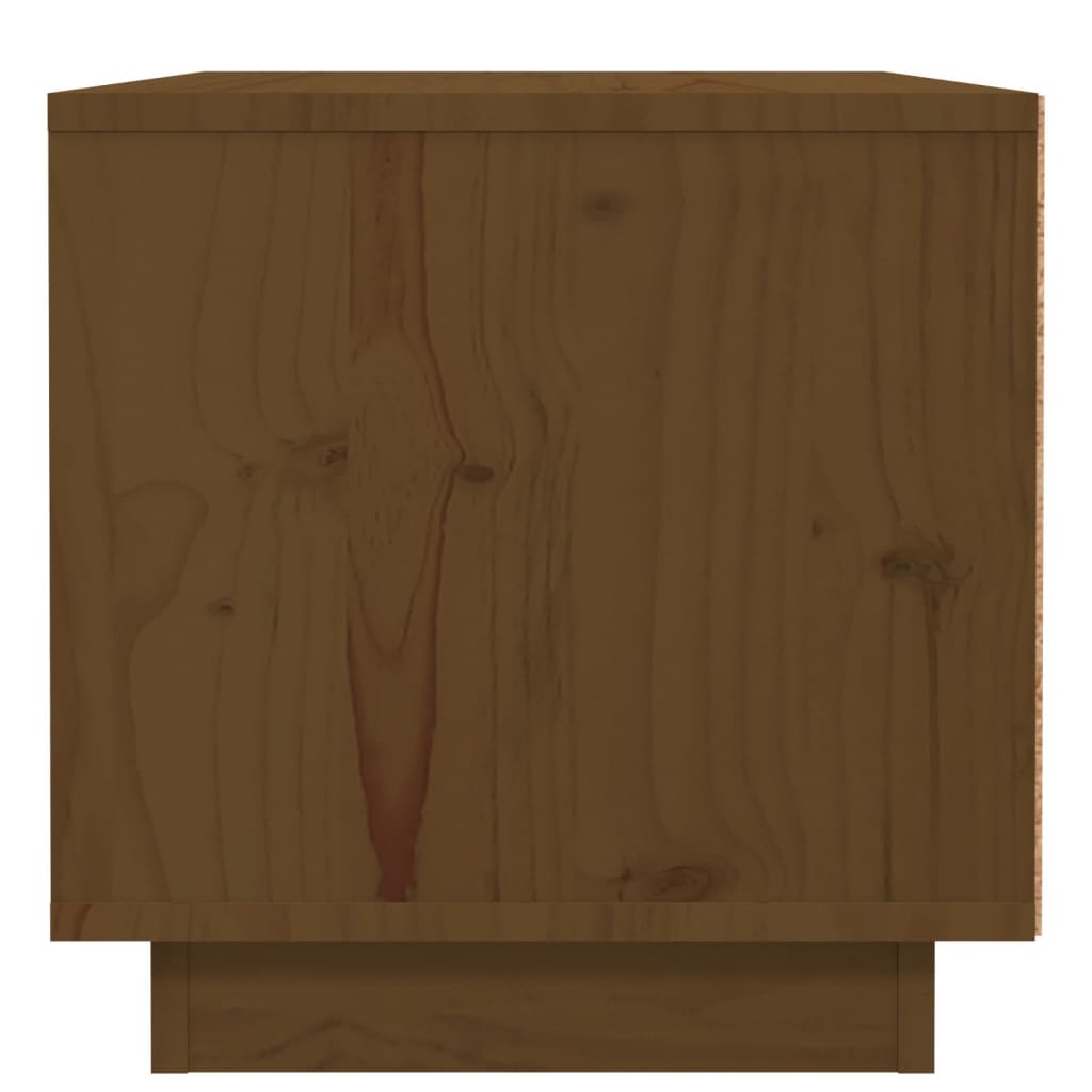 Mesita De Noche Madera Maciza De Pino Marrón Miel 40x34x35 Cm_4