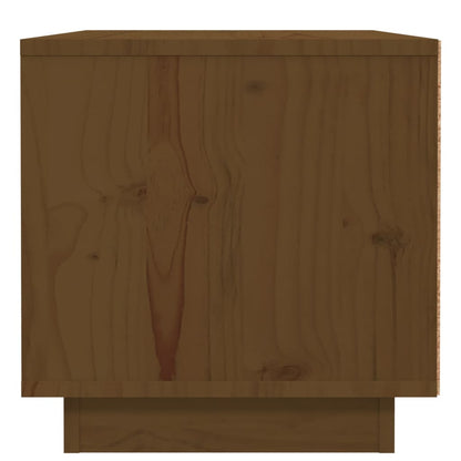 Mesita De Noche Madera Maciza De Pino Marrón Miel 40x34x35 Cm_4