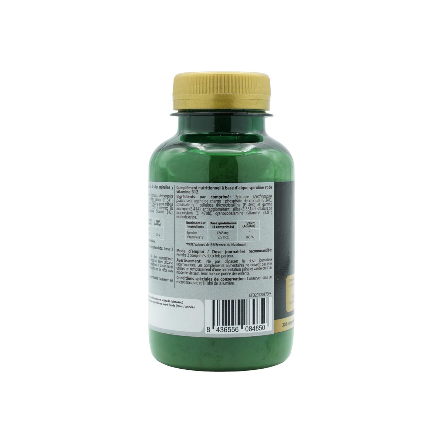PHYTOFARMA Spirulina + vitamina B12 300 comprimidos 400 mg