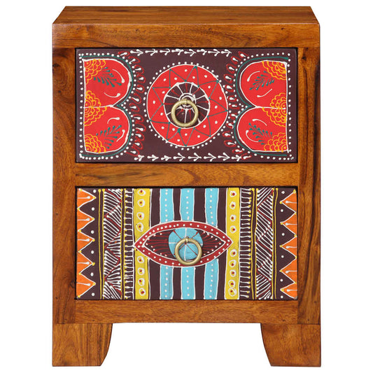 Mesita De Noche 2 Uds 35x35x45 Cm Madera Maciza De Acacia_0