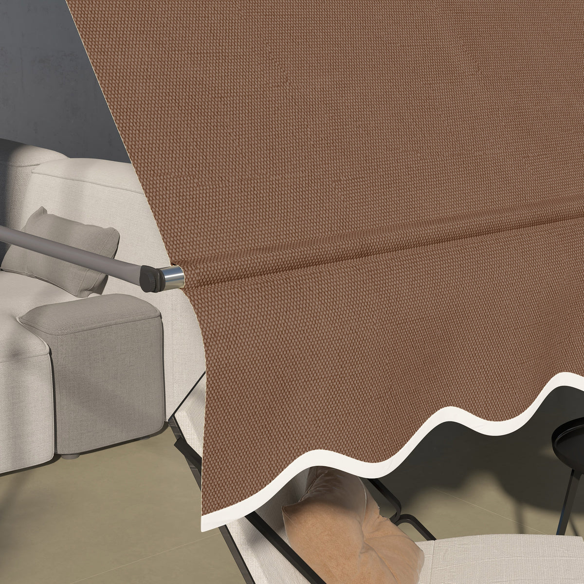 Outsunny Toldo Manual Retráctil 3x1,2 M Altura Ajustable Con Manivela 210-300 Cm_3