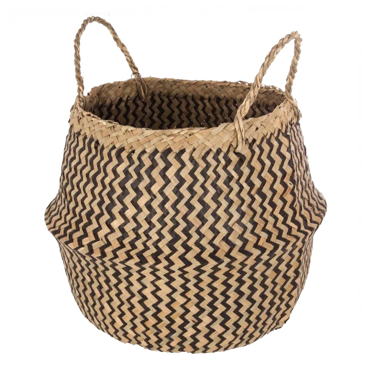 Wellhome - Canasta Decorativa Rústica Nature Y Negro_0