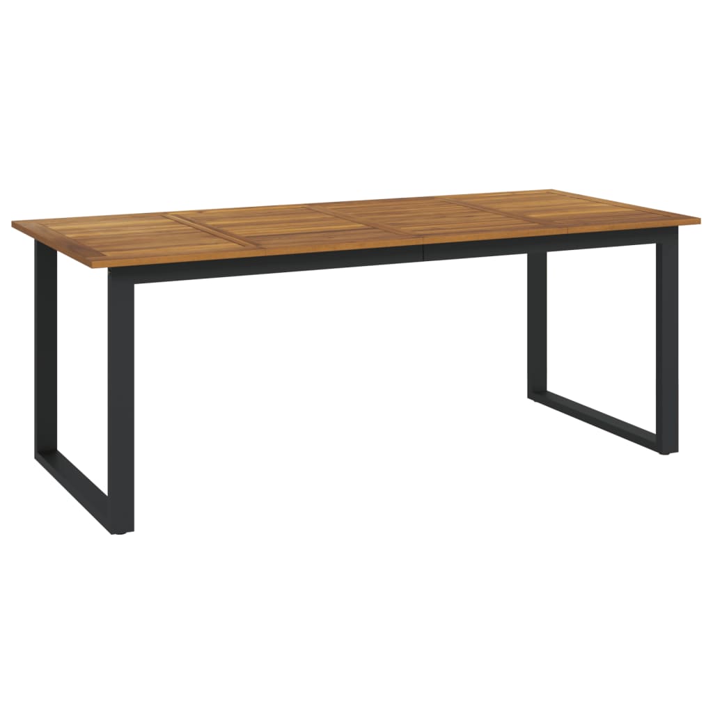 Juego De Comedor De Jardín 9 Pzas Madera Maciza Acacia Y Metal / Vetonek_1