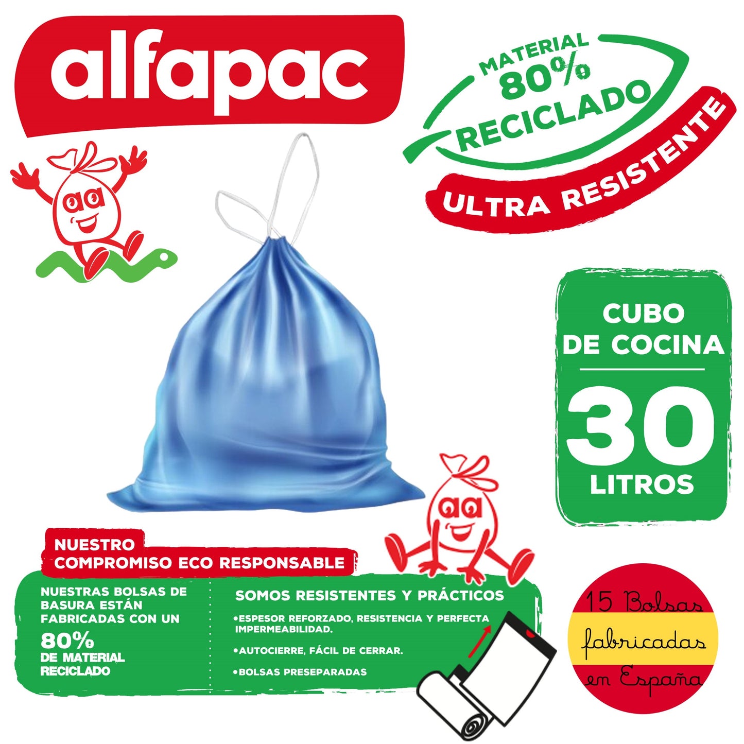 Pack De 60 Rollos De 15 Bolsas De Basura 30l Con Autocierre_1