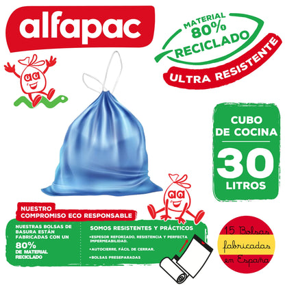 Pack De 60 Rollos De 15 Bolsas De Basura 30l Con Autocierre_1