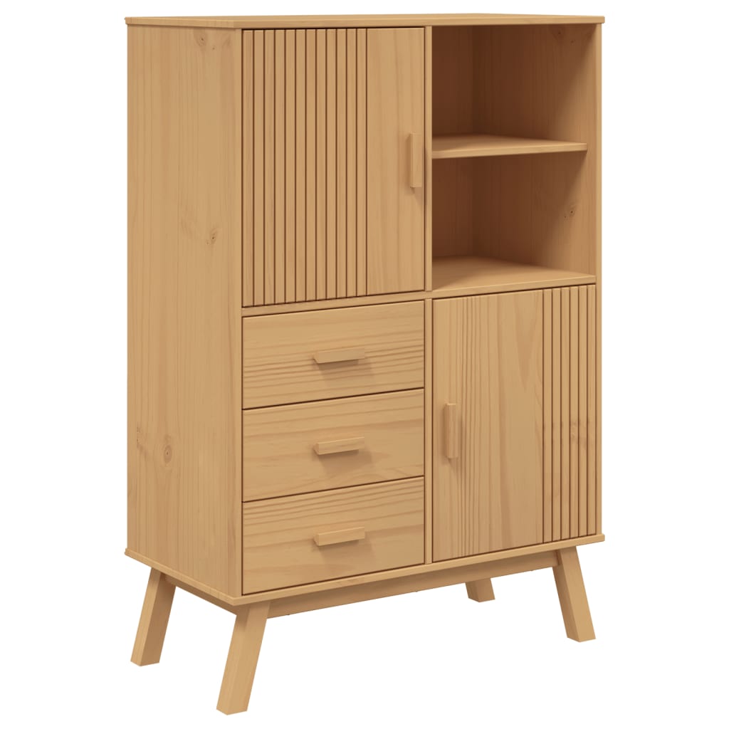 Aparador Olden Madera Maciza De Pino Marrón 85x43x125 Cm / Vetonek_5
