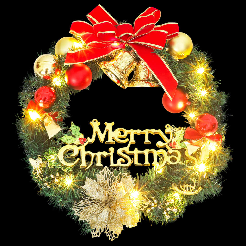 Vidaxl Corona De Navidad Con 15 Luces Led Verde 30 Cm_1