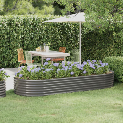 Jardinera Arriate Acero Galvanizado Gris 249x100x36 Cm_1