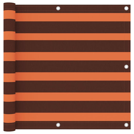 Vidaxl Toldo Para Balcón Tela Oxford Naranja Y Marrón 90x400 Cm_0