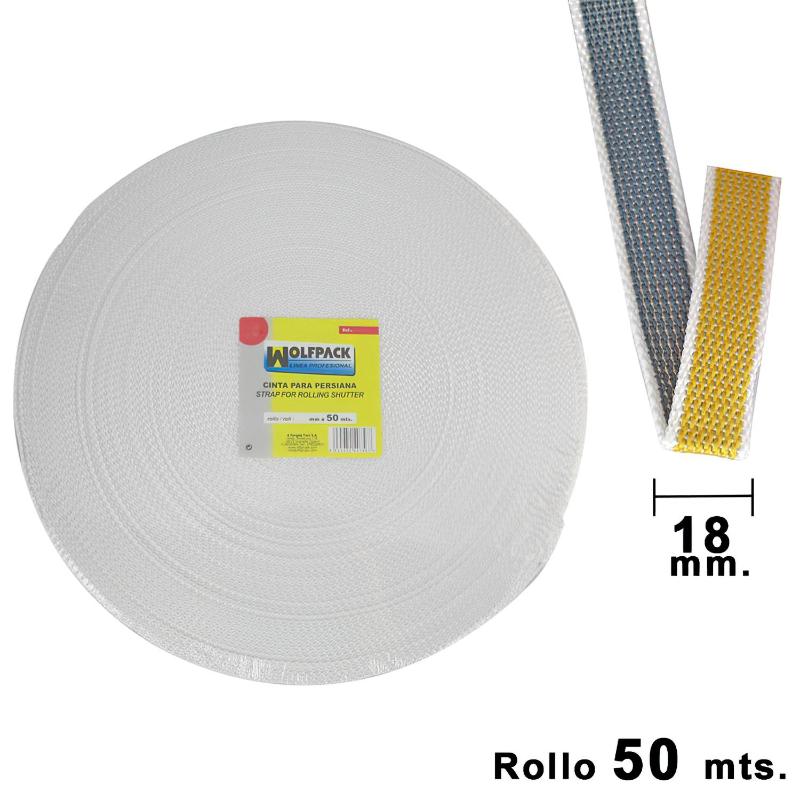 Cinta Persiana Wolfpack Bicolor 18 Mm. Rollo 50 Metros_0