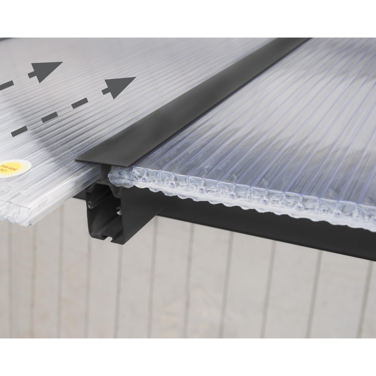 Pérgola adosada Olympia 980x294 gris