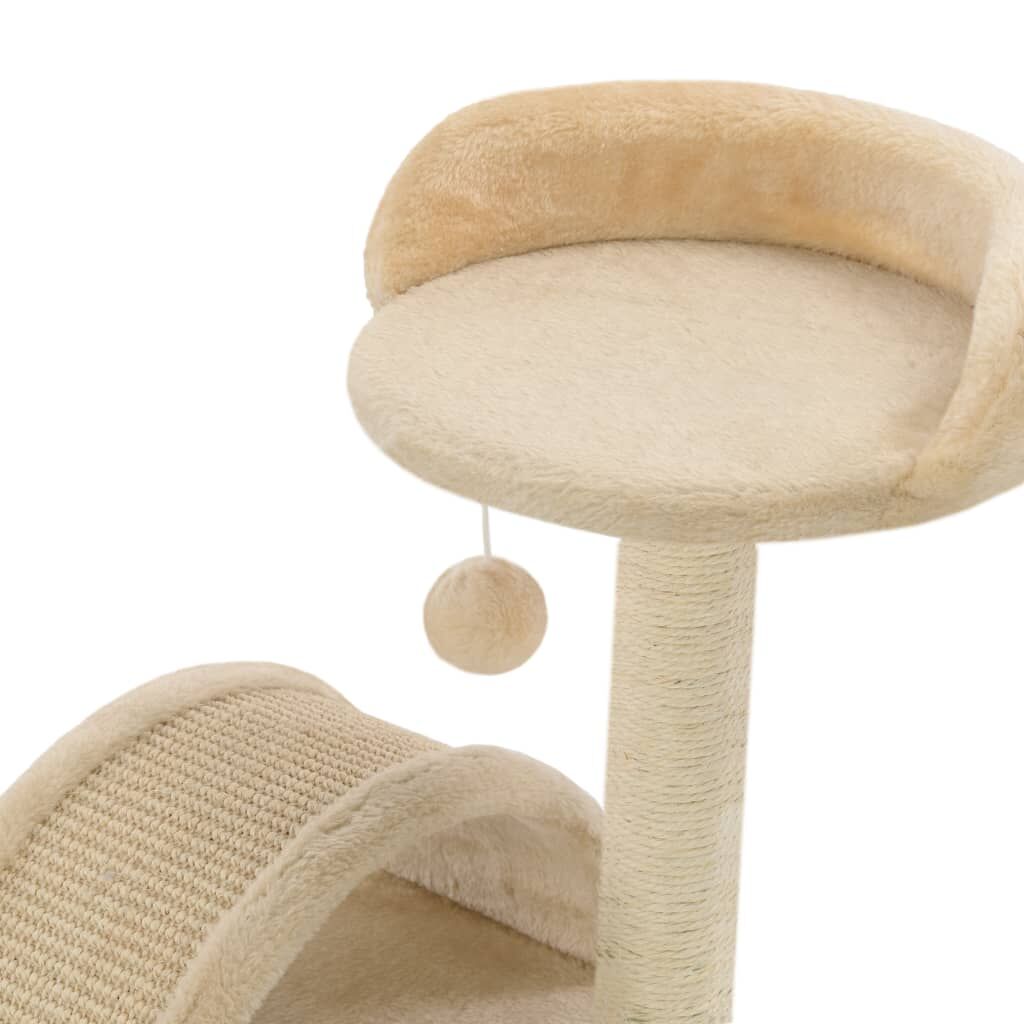 Vidaxl Rascador Para Gatos Con Poste De Sisal 40 Cm Beige Y Marrón_4