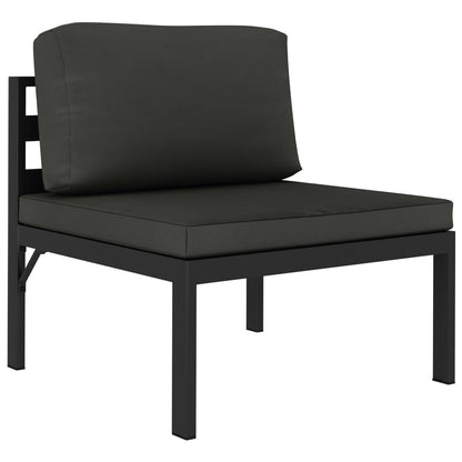 Vidaxl Set Muebles De Jardín 5 Pzas Y Cojines Aluminio Gris Antracita_3