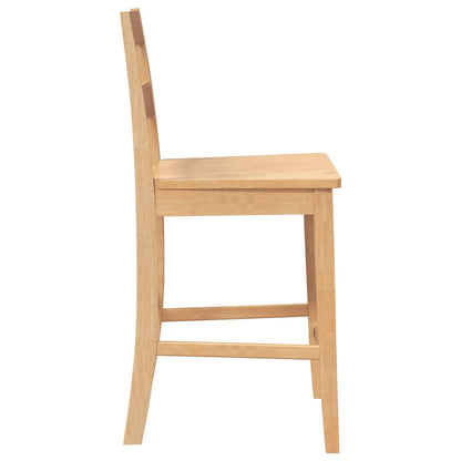 Taburetes De Bar 2 Uds Madera Maciza Natural Caucho_4
