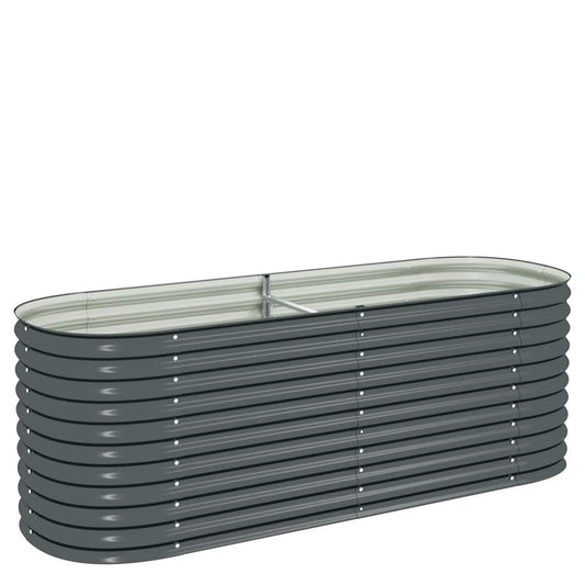 Arriate De Acero Galvanizado Gris 240x80x81 Cm_0