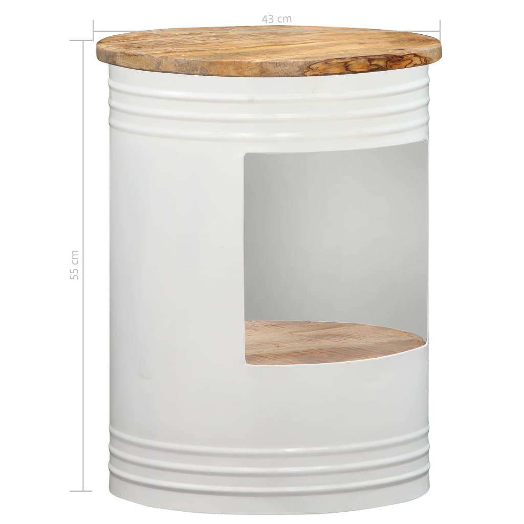 Mesa De Centro De Madera Maciza De Mango 43x55 Cm_4