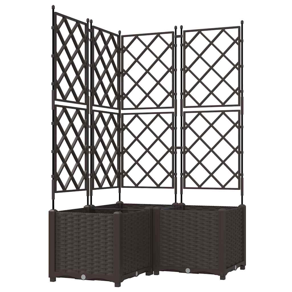 Vidaxl Maceta De Jardín Con Enrejado 3 Pcs Marrón 80 X 80 X 143 Cm Pp_0
