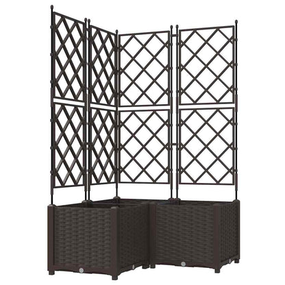 Vidaxl Maceta De Jardín Con Enrejado 3 Pcs Marrón 80 X 80 X 143 Cm Pp_0