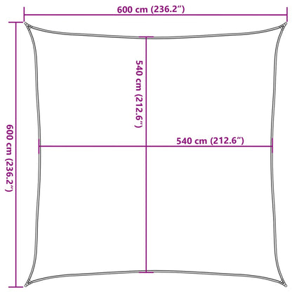 Vidaxl Toldo De Vela Crema Hdpe 160 G/m² 6x6 M_2