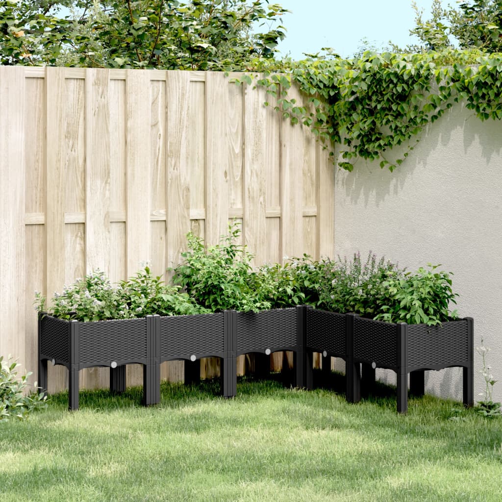 Jardinera Con Patas Pp Negro 160x120x42 Cm_1