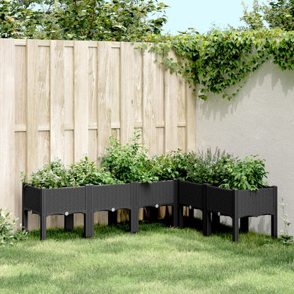 Jardinera Con Patas Pp Negro 160x120x42 Cm_1
