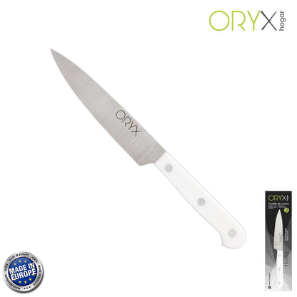 Cuchillo Husky Cocina 13 Cm. Hoja Acero Inoxidable, Cuchillo Carne, Cuchillo Pescado, Cuchillo Chef, Mango Ergonomico Blanco_0