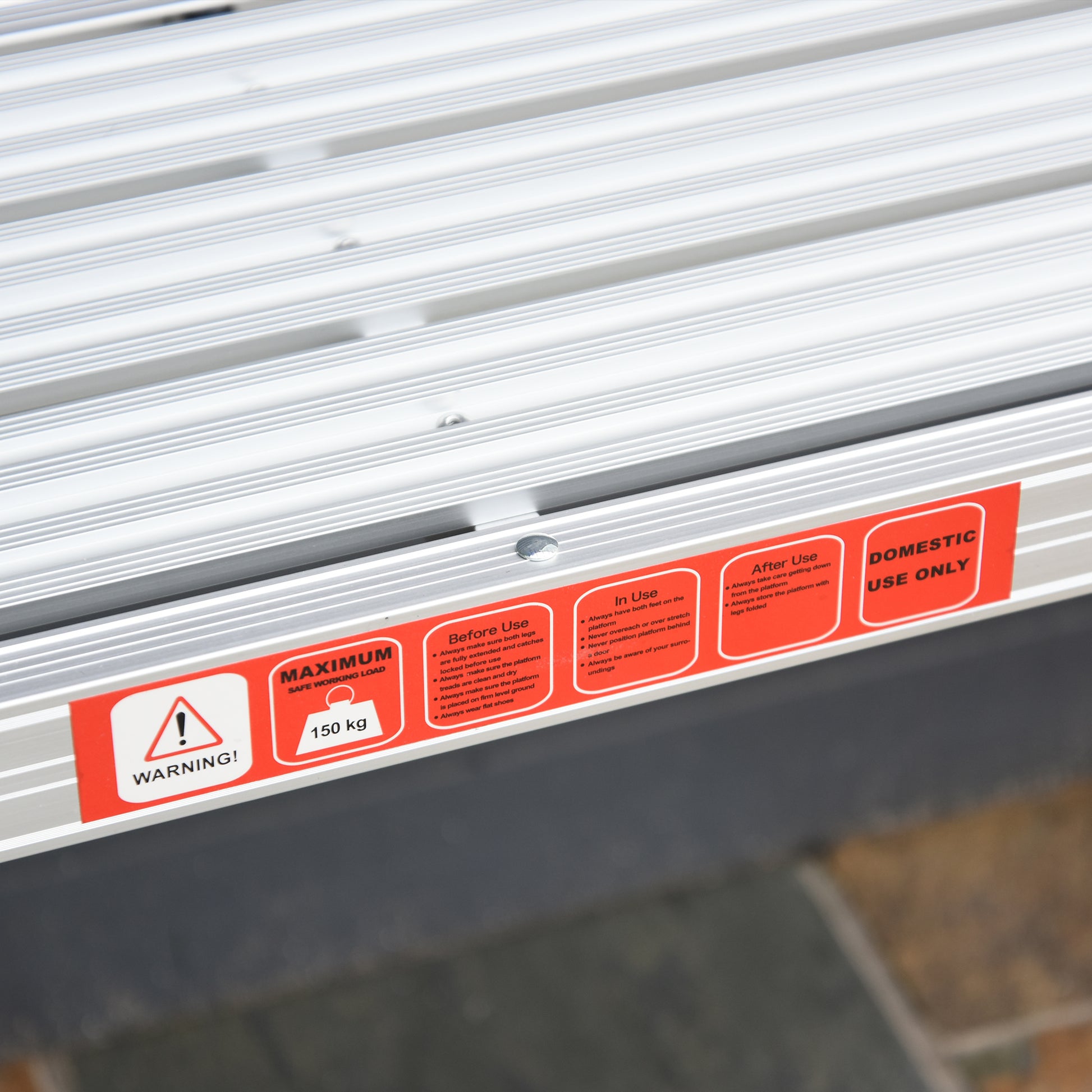 Homcom Banco Plegable Plataforma De Trabajo Escalera De Aluminio 150kg Escalon_4