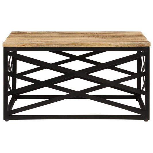Mesa De Centro De Madera Maciza De Mango 68x68x35 Cm_0