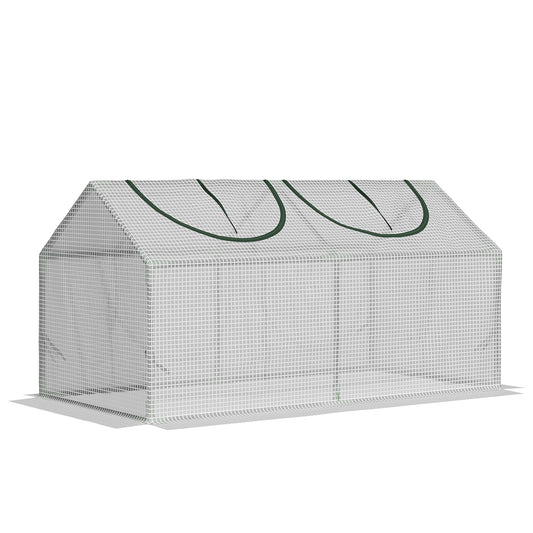 Invernadero De Terraza Outsunny Acero, Pe Blanco 120x60x60 Cm_0