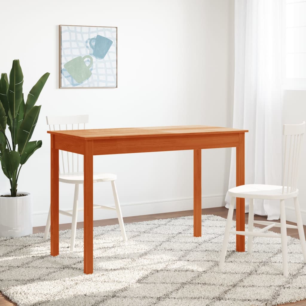 Mesa De Comedor Madera Maciza De Pino Marrón Cera 110x55x75 Cm_1