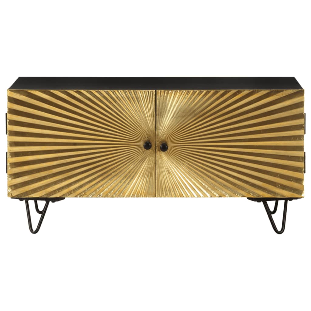 Mesa De Centro De Madera Maciza De Mango 90x50x45cm_0