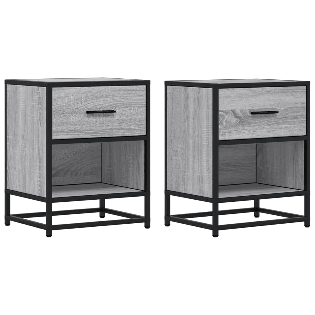 Mesitas Noche 2 Uds Madera Ingeniería Gris Sonoma 40x31x50 Cm_0