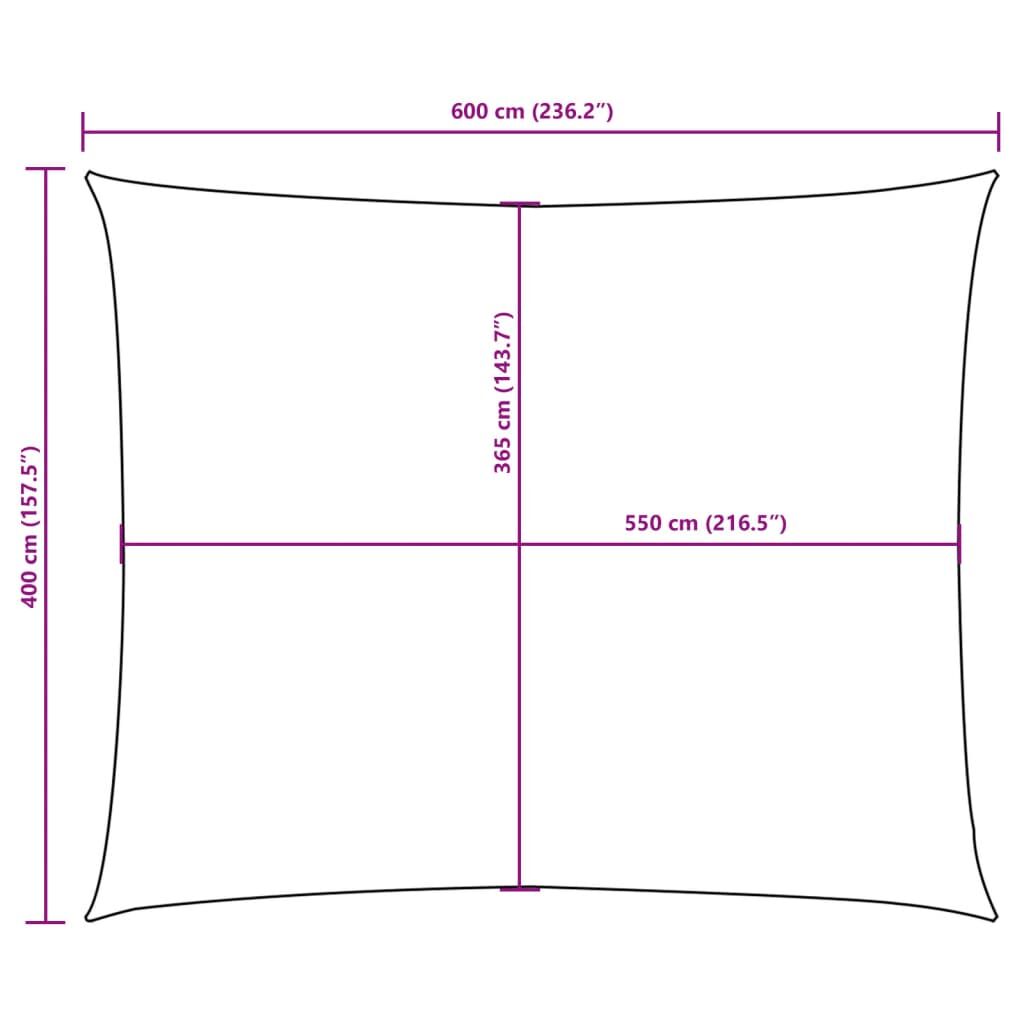 Vidaxl Toldo De Vela Rectangular Tela Oxford Gris Taupe 4x6 M_2